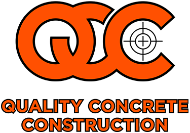 Quality Concrete Construction Logo - orange with black trim