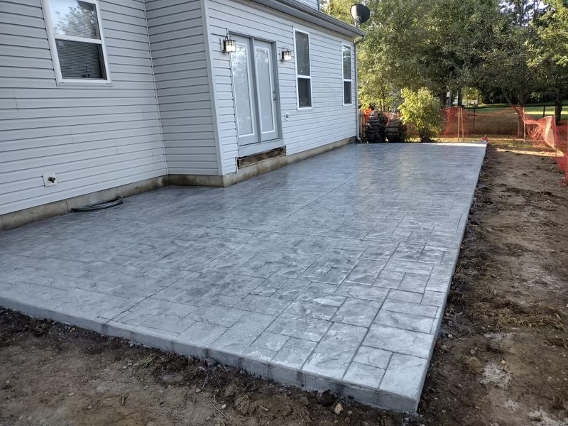gray stamped concrete