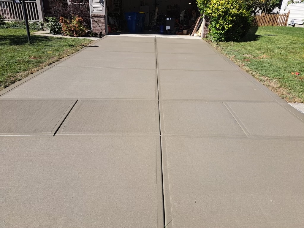 Neighborhood concrete driveway installation