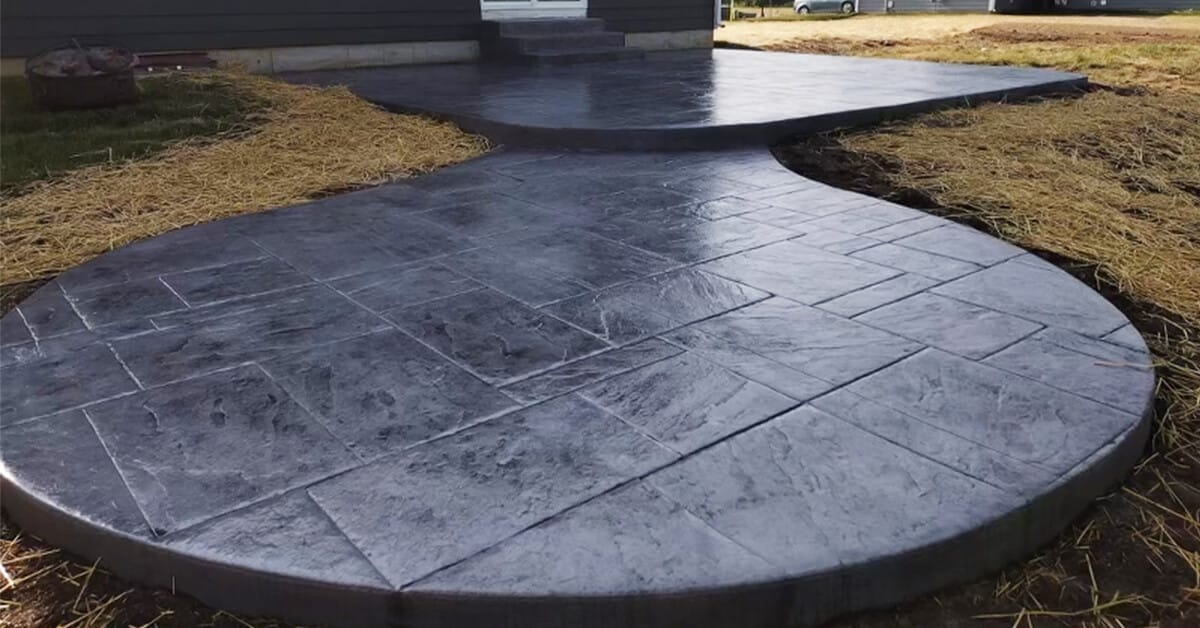 Concrete Contractor Services - black stamped concrete