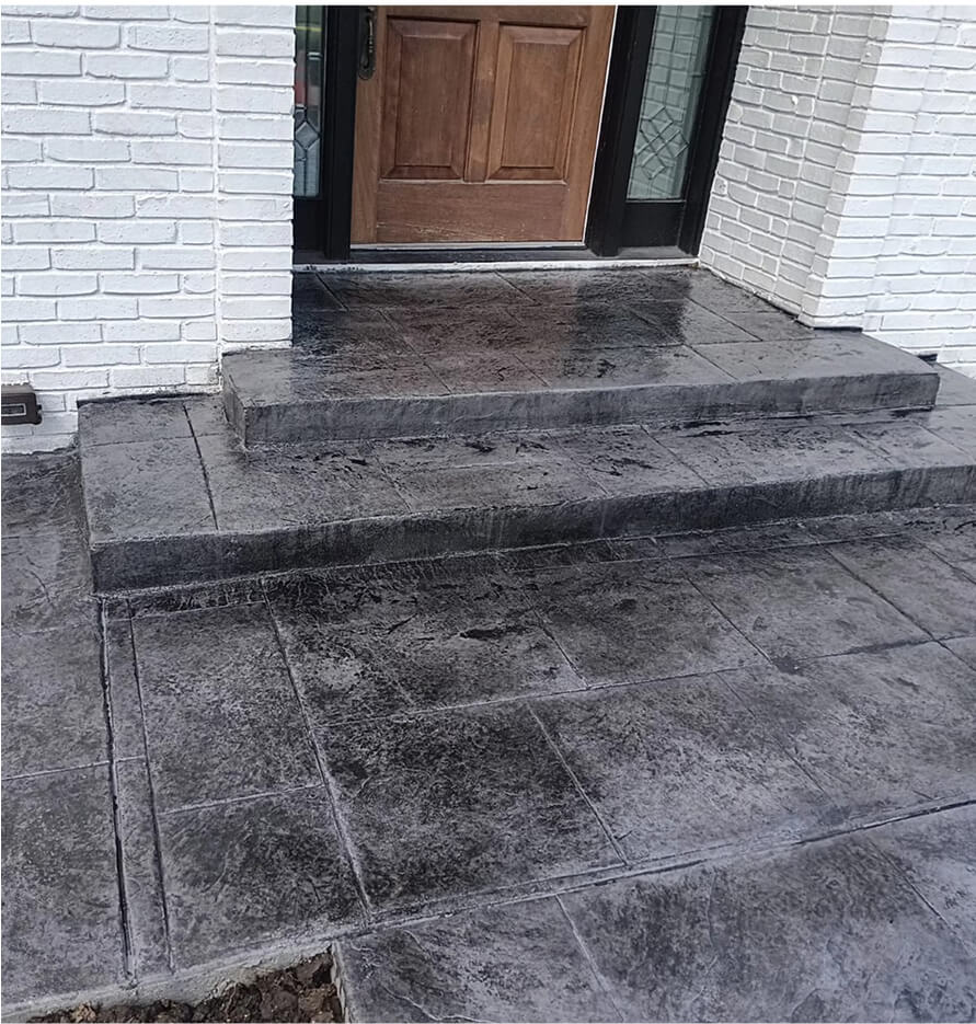 Black Stamped Concrete with steps